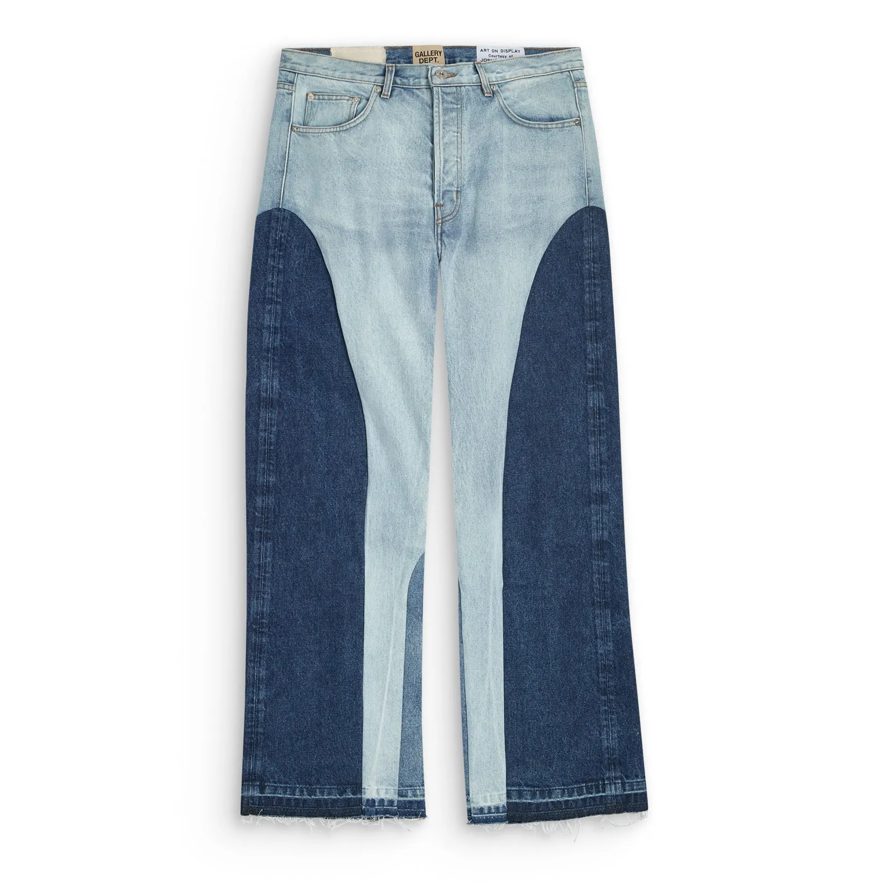 p270 646#Gallery Dept New style oval stitching washed blue stitching straight wide leg jeans American retro casual trousers washed blue S~XL